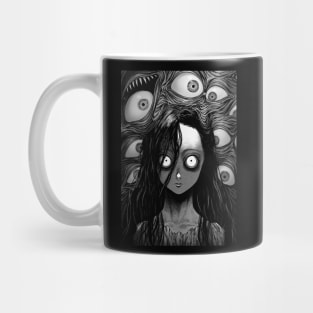 Creepy manga horror - Scary Ghost halloween Haunted Mug